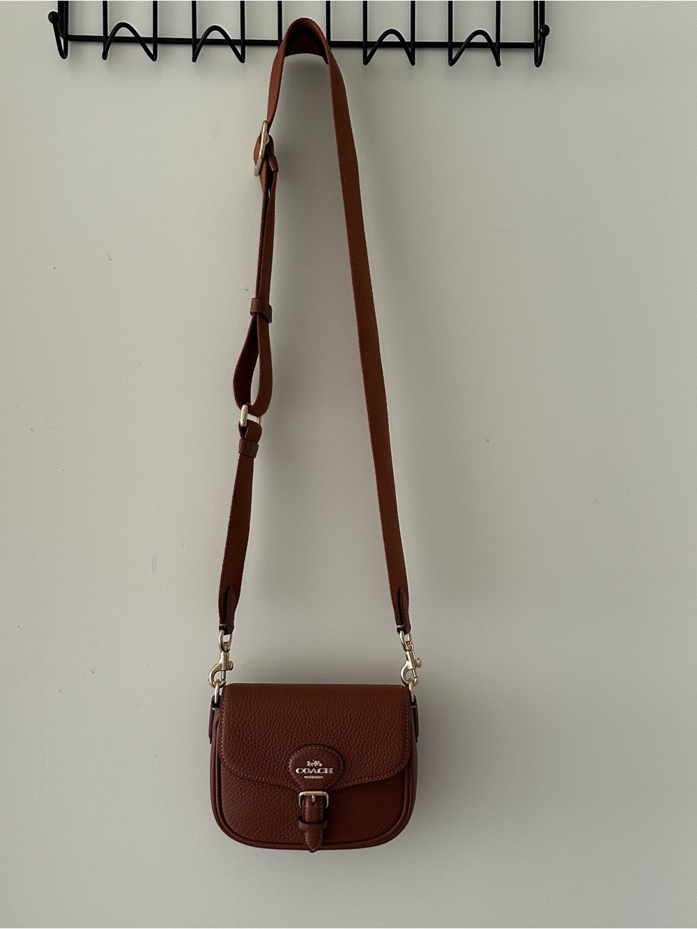 Coach Amelia Small Saddle Bag in Pebbled Leather - Picture 4 of 8